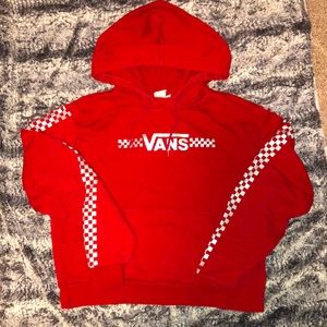 cropped vans hoodie. has some stains on the hood (can probably be washed out).